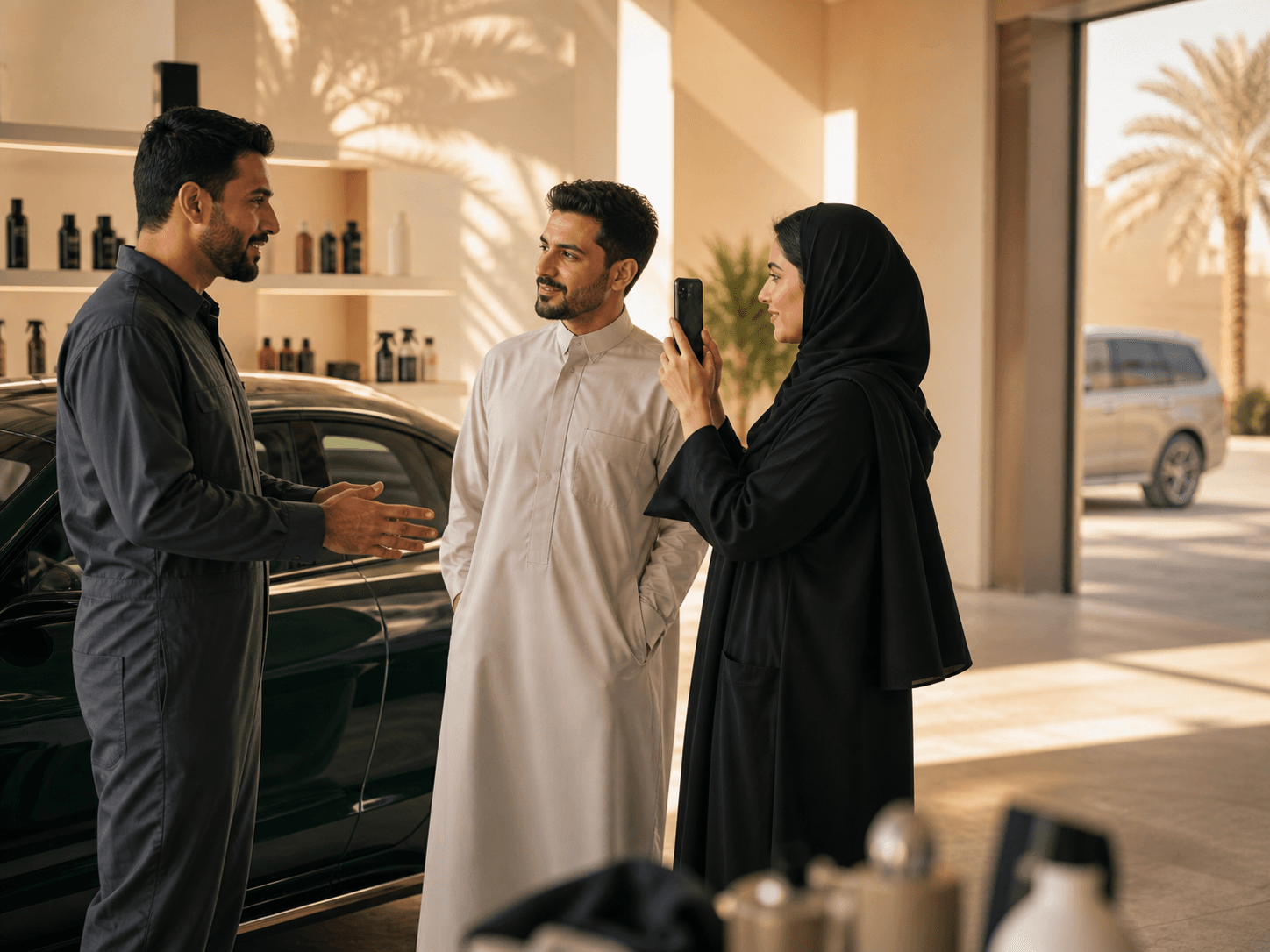 مثال توضيحي لمنشأة عناية بالسيارات في السعودية
